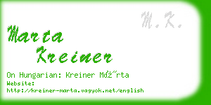 marta kreiner business card